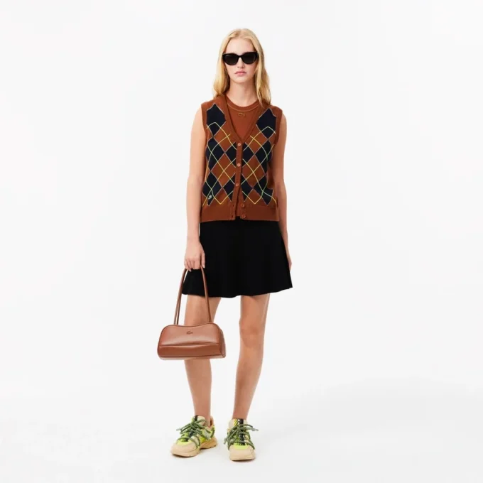 3D-gerippter, ausgestellter Strickrock für Damen