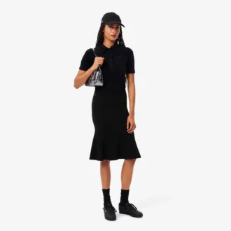 3D-gerippter Midirock für Damen
