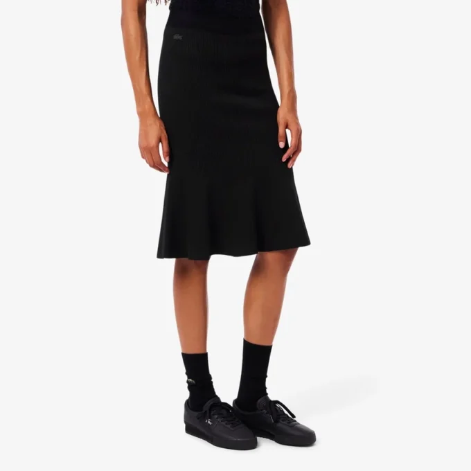 3D-gerippter Midirock für Damen