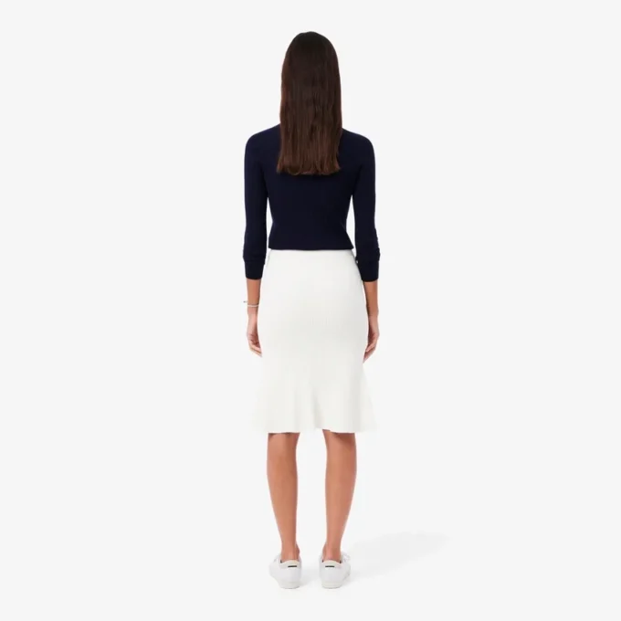 3D-gerippter Midirock für Damen