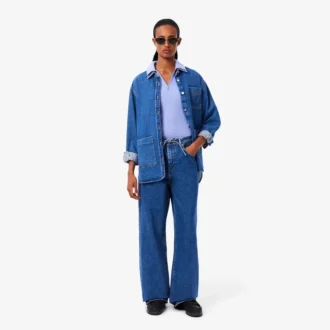 3D-geripptes Strick-Poloshirt für Damen