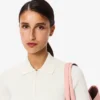3D-geripptes Strick-Poloshirt für Damen