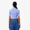3D-geripptes Strick-Poloshirt für Damen