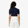 3D-Rippstrick-Poloshirt-Kragen-Pullover aus Merinowolle