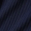 3D-Rippstrick-Poloshirt-Kragen-Pullover aus Merinowolle