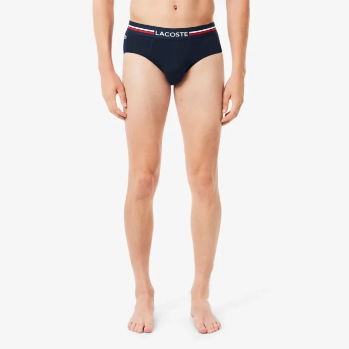 3er-Pack Herren-Slips aus Baumwolle mit Logo am Bund