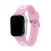 Apple Watch-Armband aus rosa Silikon mit Krokodil-Print