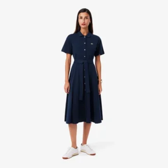 Ausgestelltes Mini-Poloshirt-Kleid für Damen