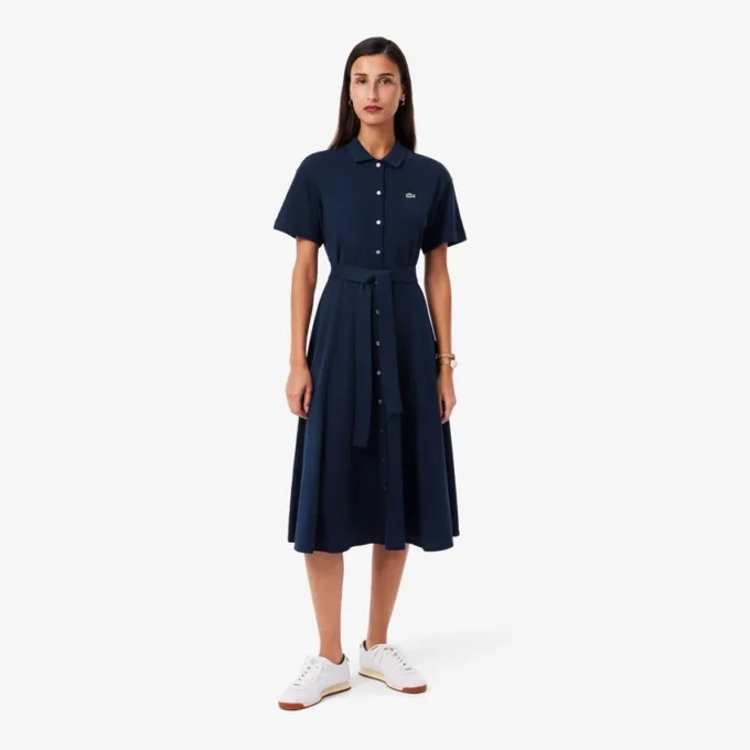 Ausgestelltes Mini-Poloshirt-Kleid für Damen