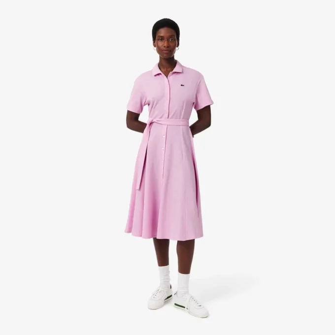 Ausgestelltes Mini-Poloshirt-Kleid für Damen