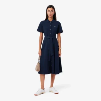 Ausgestelltes Mini-Poloshirt-Kleid für Damen