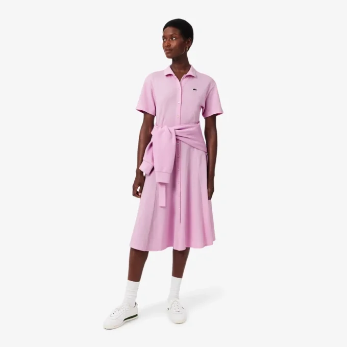 Ausgestelltes Mini-Poloshirt-Kleid für Damen