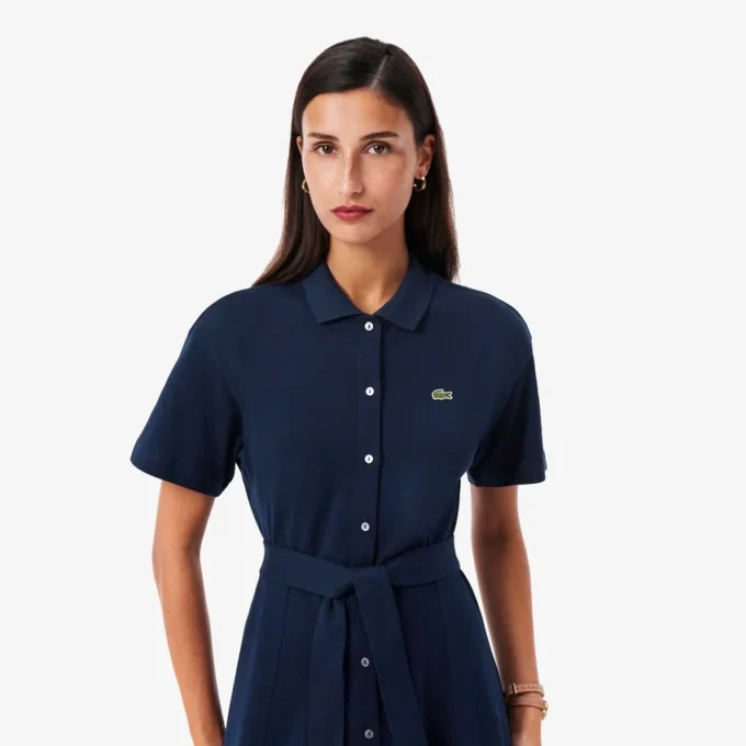 Ausgestelltes Mini-Poloshirt-Kleid für Damen