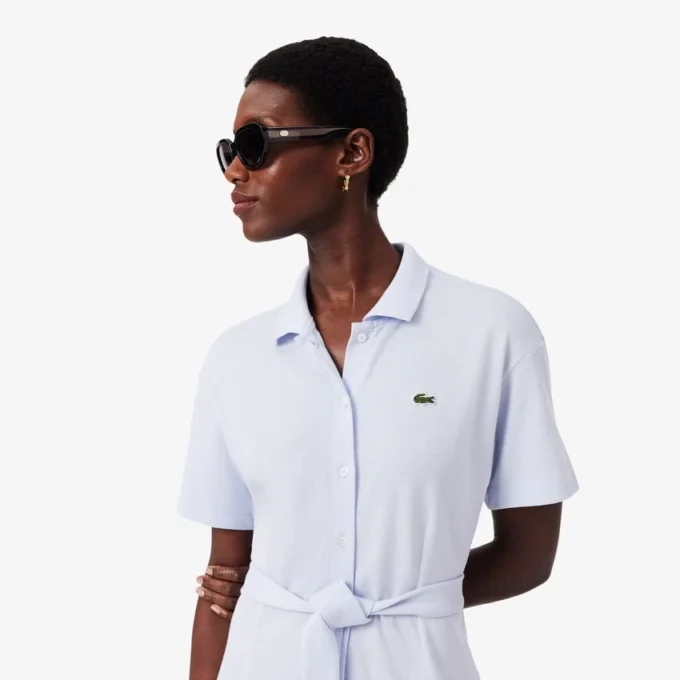 Ausgestelltes Mini-Poloshirt-Kleid für Damen