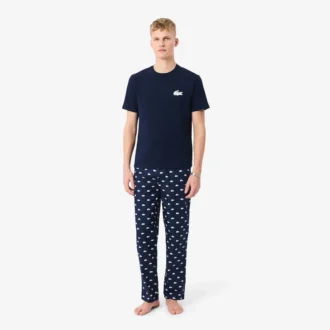 Baumwoll-Pyjama-Set mit Krokodil-Print