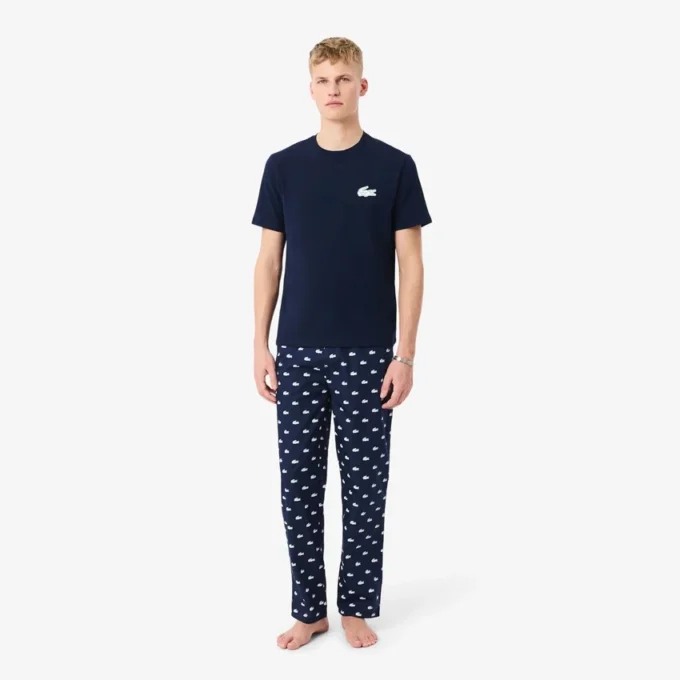 Baumwoll-Pyjama-Set mit Krokodil-Print