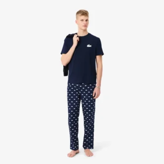 Baumwoll-Pyjama-Set mit Krokodil-Print