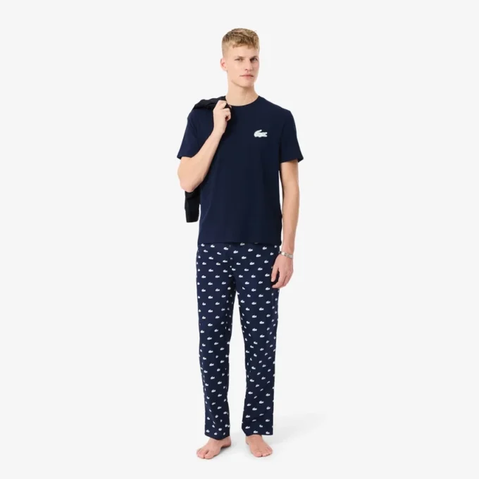Baumwoll-Pyjama-Set mit Krokodil-Print