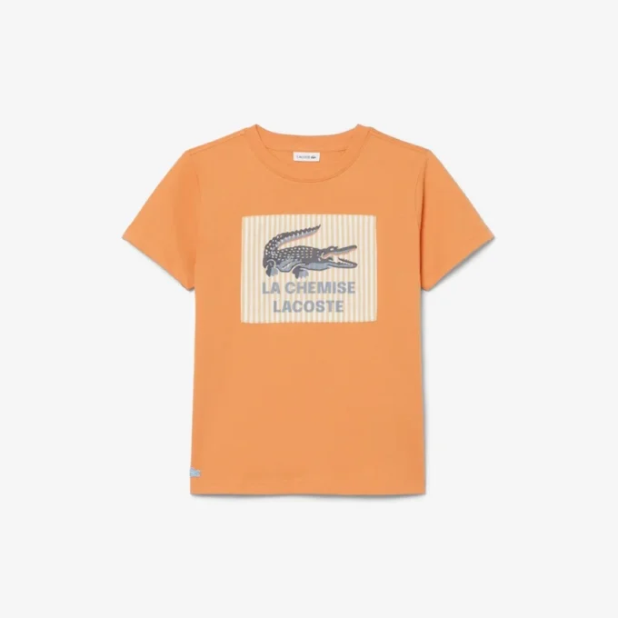 Baumwoll-T-Shirt mit Emblem