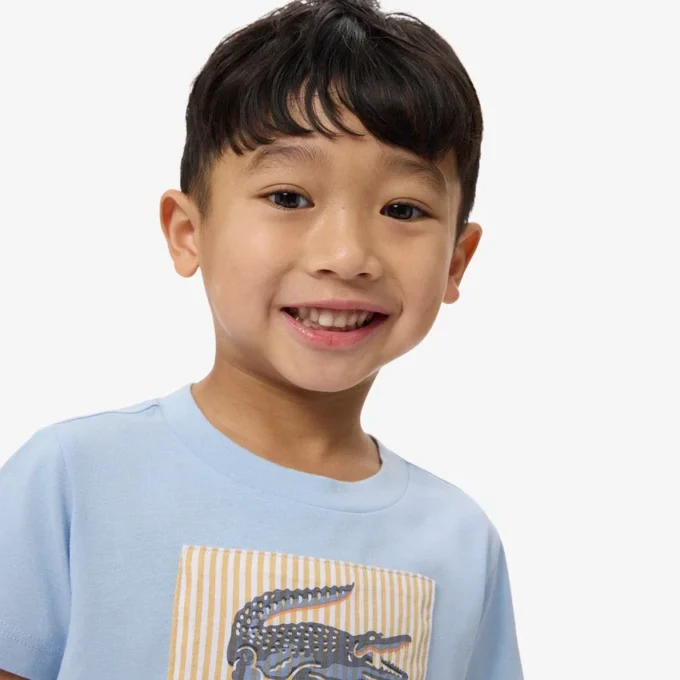Baumwoll-T-Shirt mit Emblem