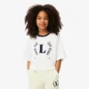 Baumwoll-T-Shirt mit Kontrast-Emblem