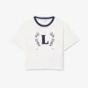 Baumwoll-T-Shirt mit Kontrast-Emblem