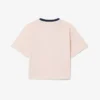 Baumwoll-T-Shirt mit Kontrast-Emblem
