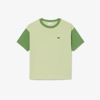 Baumwoll-T-Shirt mit Kontrastbesatz