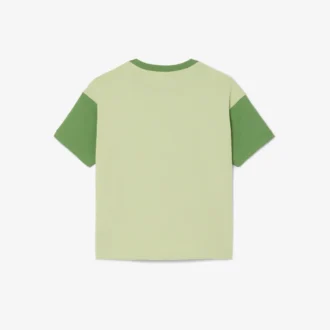 Baumwoll-T-Shirt mit Kontrastbesatz