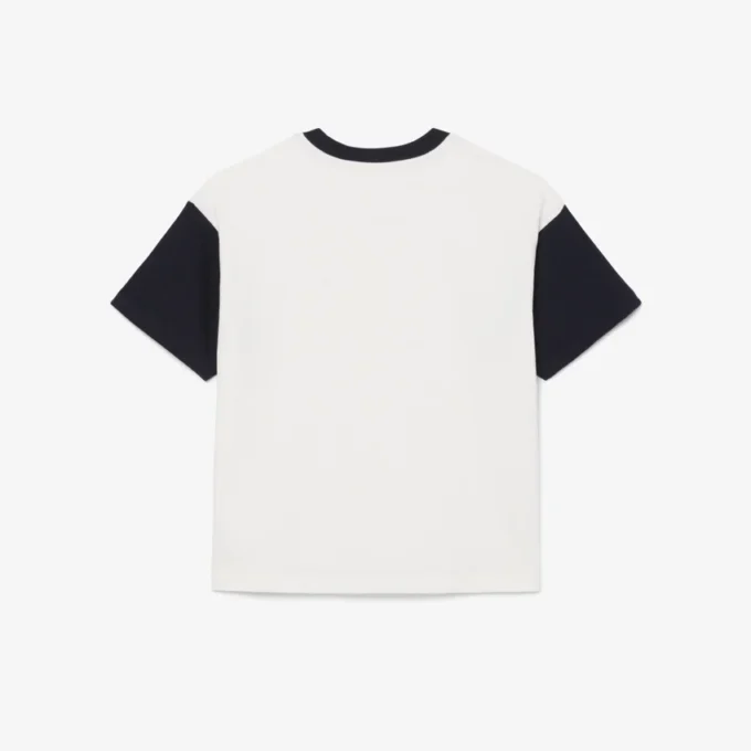 Baumwoll-T-Shirt mit Kontrastbesatz