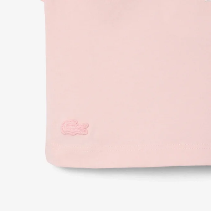 Baumwoll-T-Shirt mit kontrastierendem Emblem