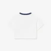 Baumwoll-T-Shirt mit kontrastierendem Emblem