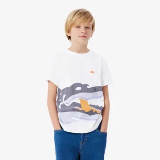 Baumwoll-T-Shirt mit Krokodil-Print