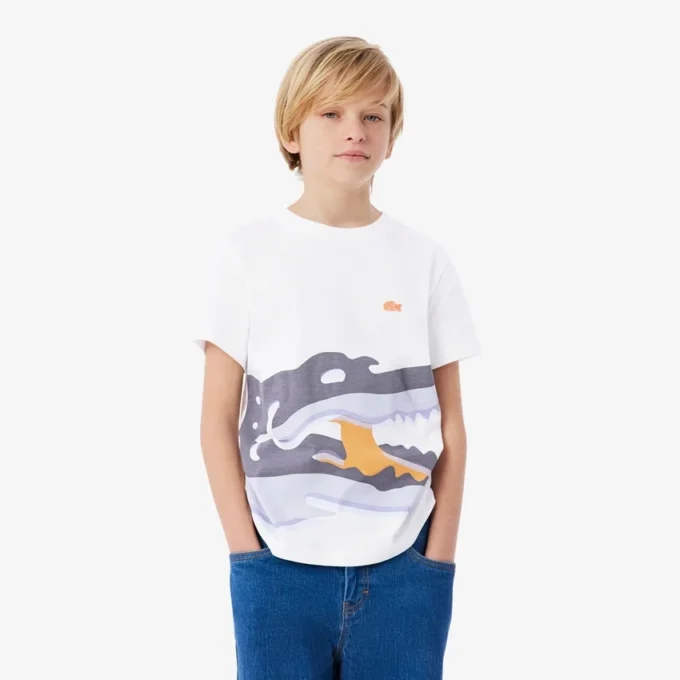Baumwoll-T-Shirt mit Krokodil-Print
