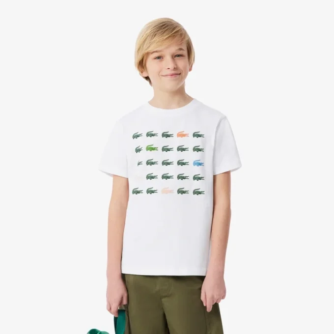 Baumwoll-T-Shirt mit Krokodil-Print