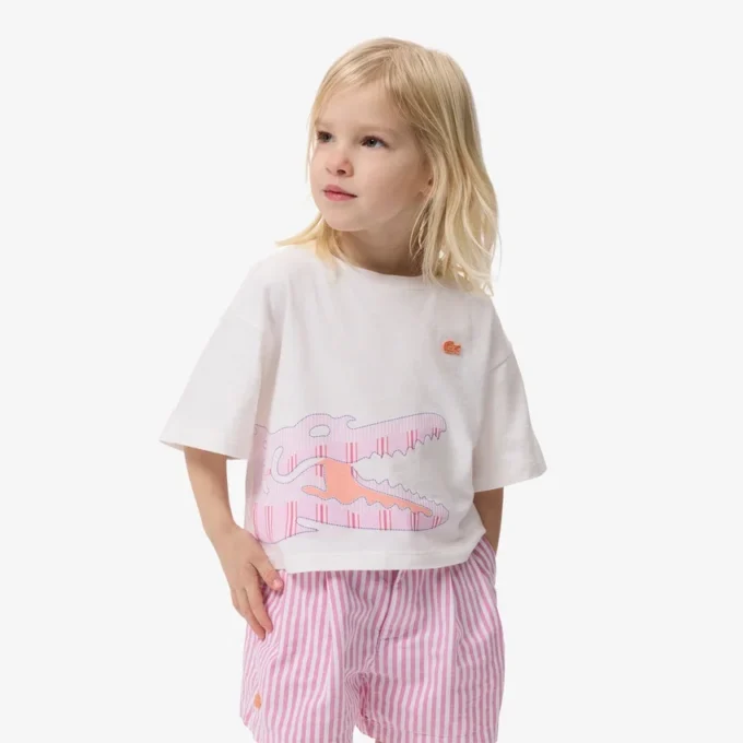 Baumwoll-T-Shirt mit Krokodil-Print