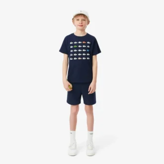 Baumwoll-T-Shirt mit Krokodil-Print