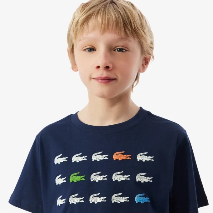 Baumwoll-T-Shirt mit Krokodil-Print