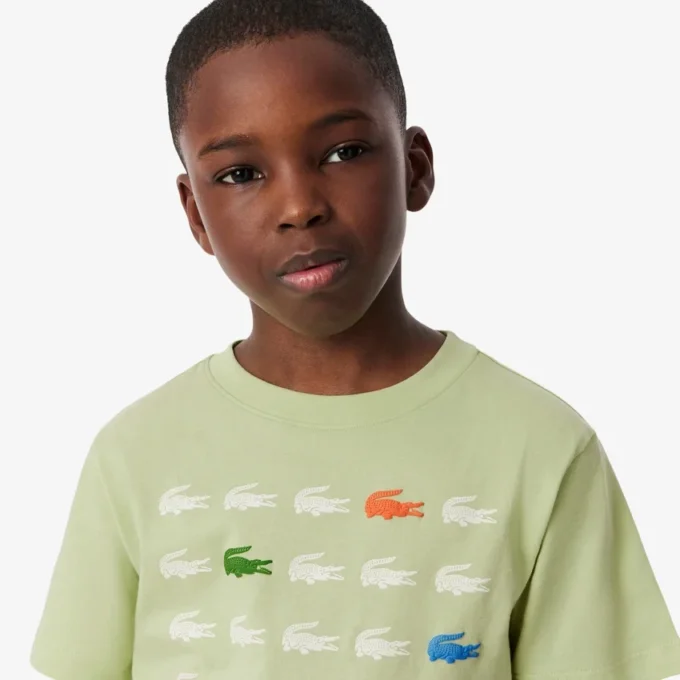 Baumwoll-T-Shirt mit Krokodil-Print