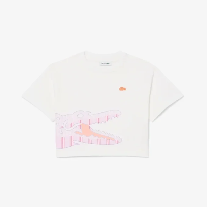 Baumwoll-T-Shirt mit Krokodil-Print
