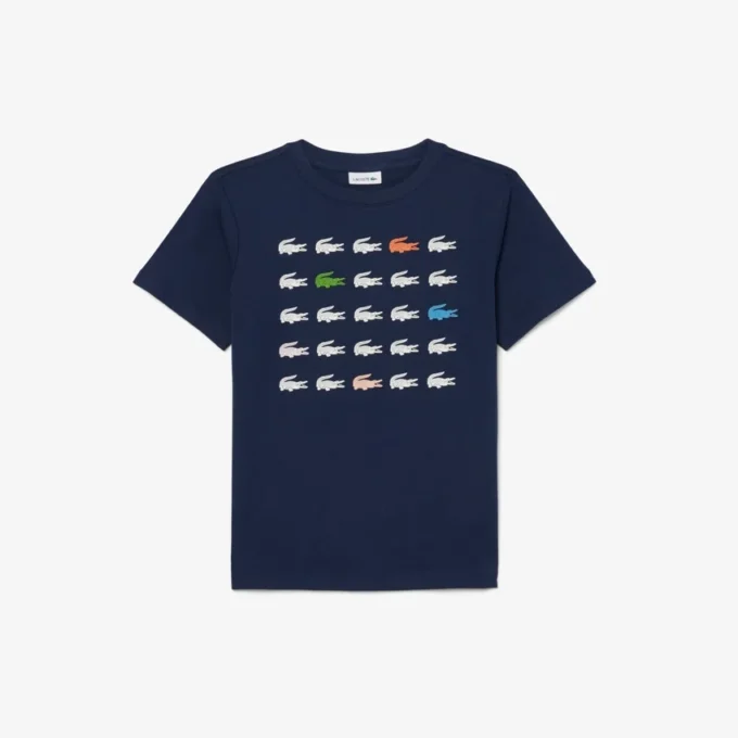 Baumwoll-T-Shirt mit Krokodil-Print