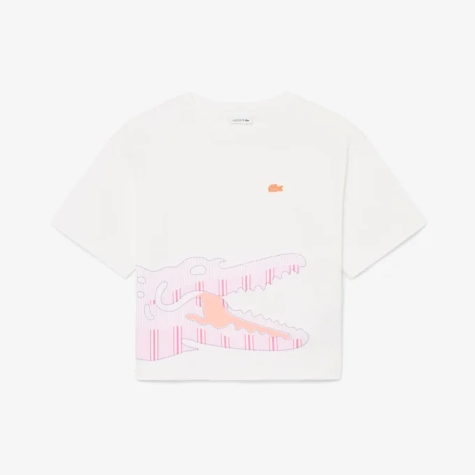 Baumwoll-T-Shirt mit Krokodil-Print