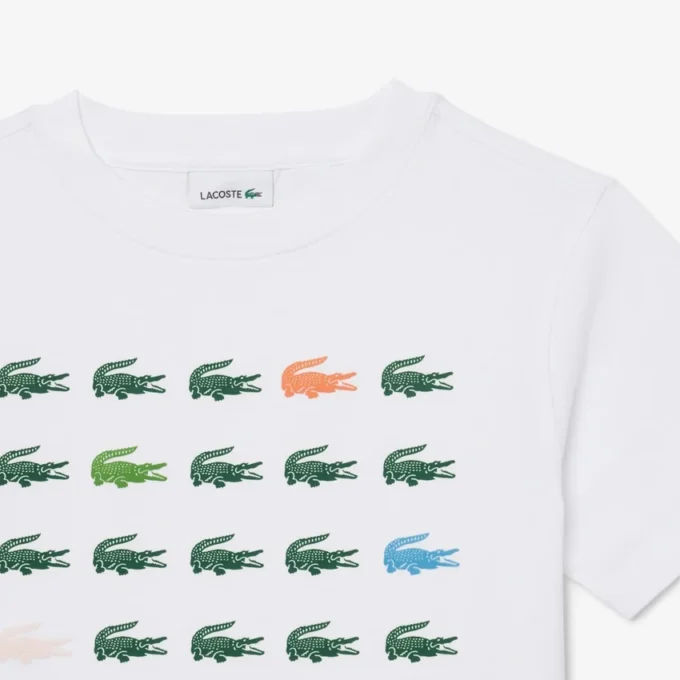 Baumwoll-T-Shirt mit Krokodil-Print