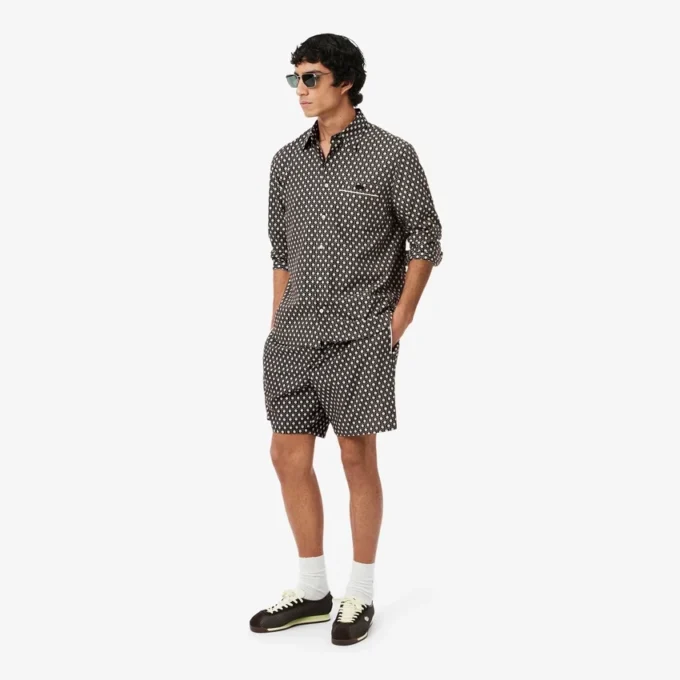 Baumwollhemd mit Print in Regular Fit