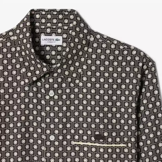 Baumwollhemd mit Print in Regular Fit