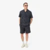Baumwollshorts mit Krokodil-Print und Streifen