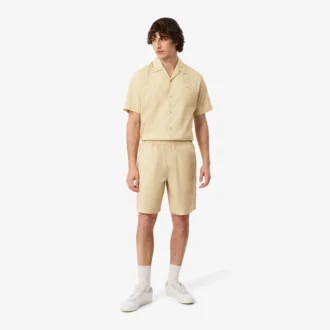 Baumwollshorts mit Krokodil-Print und Streifen