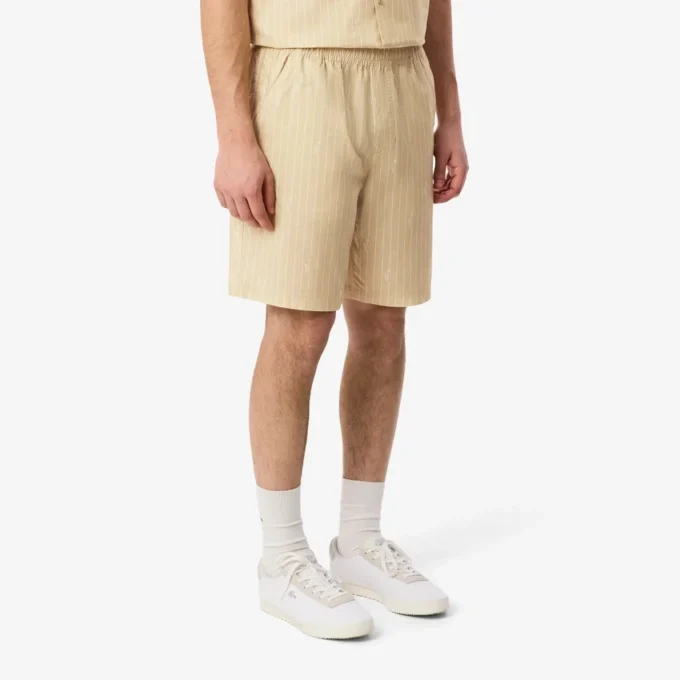 Baumwollshorts mit Krokodil-Print und Streifen