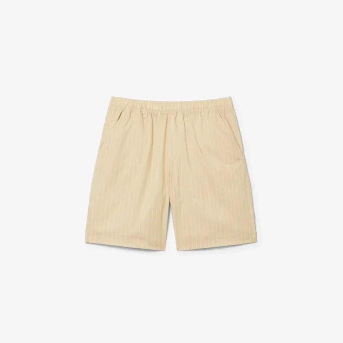 Baumwollshorts mit Krokodil-Print und Streifen