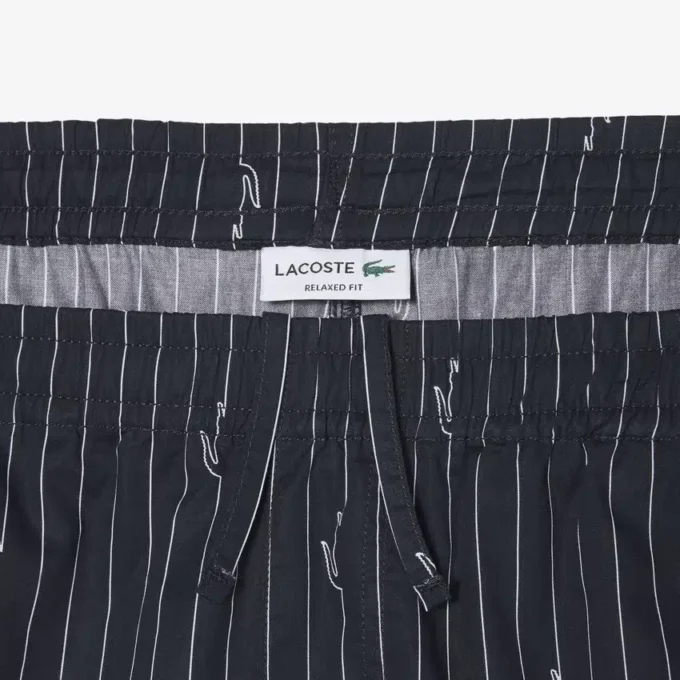 Baumwollshorts mit Krokodil-Print und Streifen